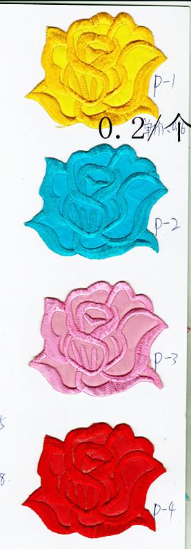 电脑绣花:空绣玫瑰,颜色鲜艳款式新颖,适合中国风的产品